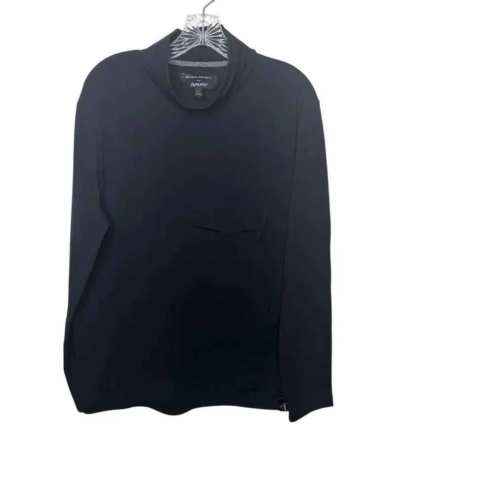 Banana Republic Polartec Black Long Sleeve‎ Mock Neck Top Men’s Large Warm